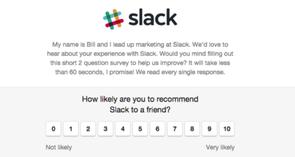 How slack use net promoter score