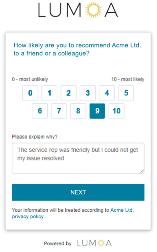 Example of a short survey
