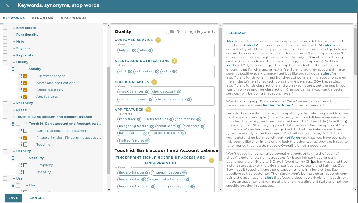 Lumoa keywords